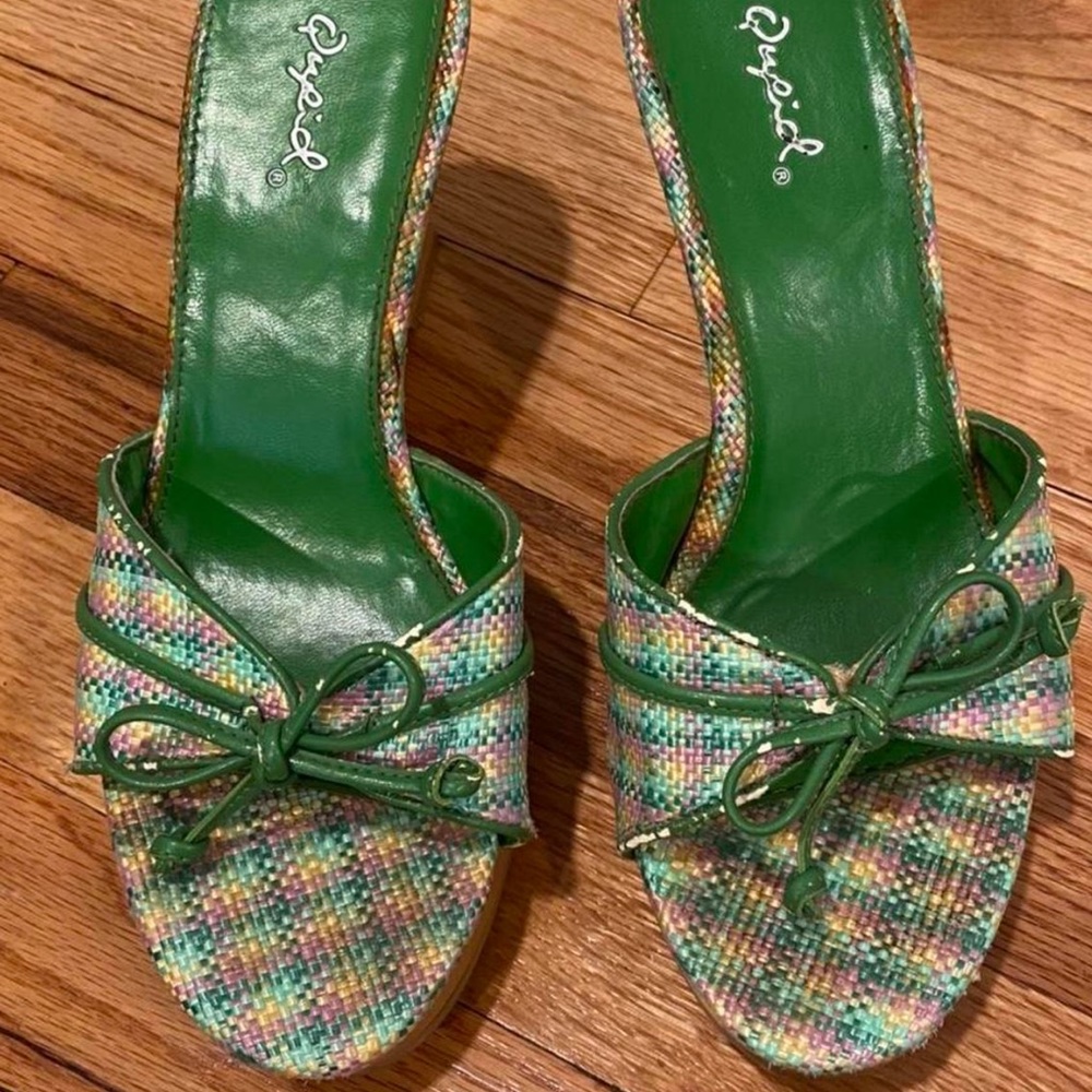 Vintage Qupid Green Heels